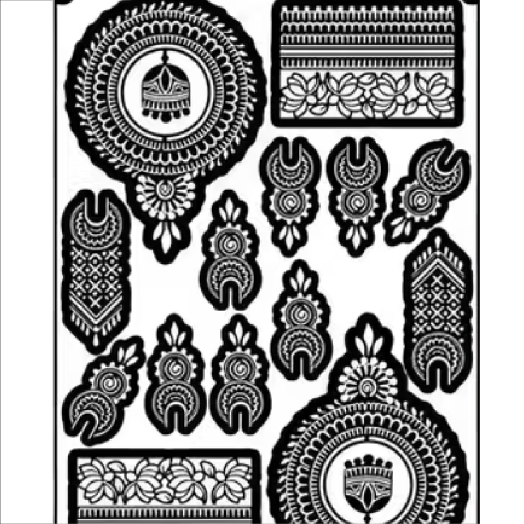 Bold Mandala with Geometric Patterns Stencil