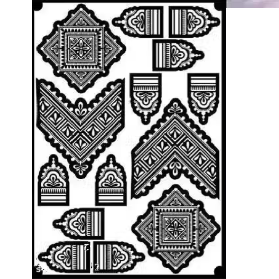 Geometric Diamond Mehndi Design Stencil