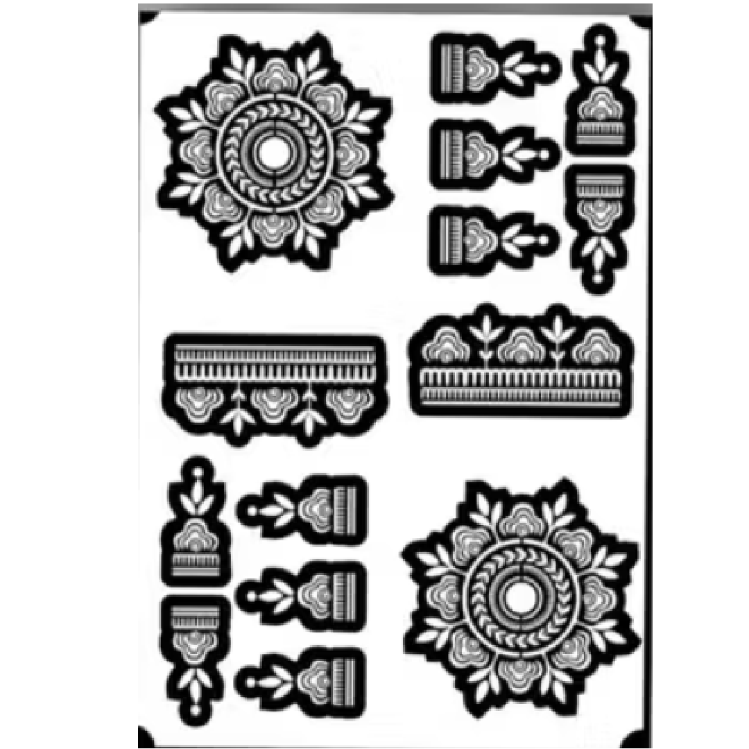 Traditional Bridal Mandala with Artistic Borders Stencil