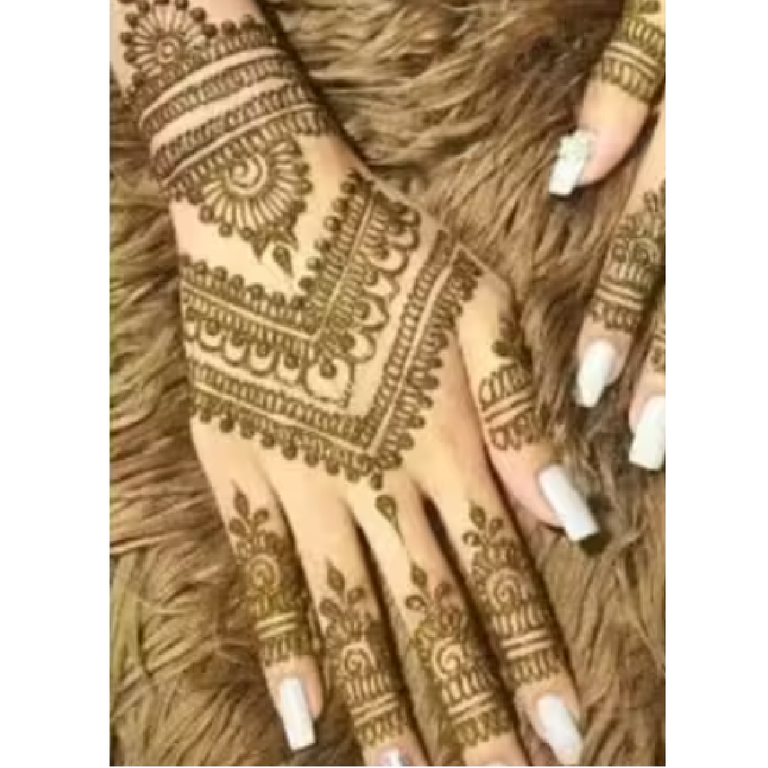 Layered Traditional Pattern Mehndi Stencil