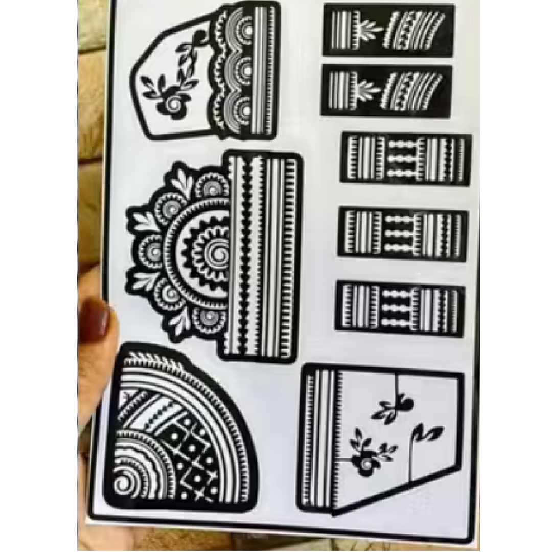 Grand Bridal Mehndi Design Stencil