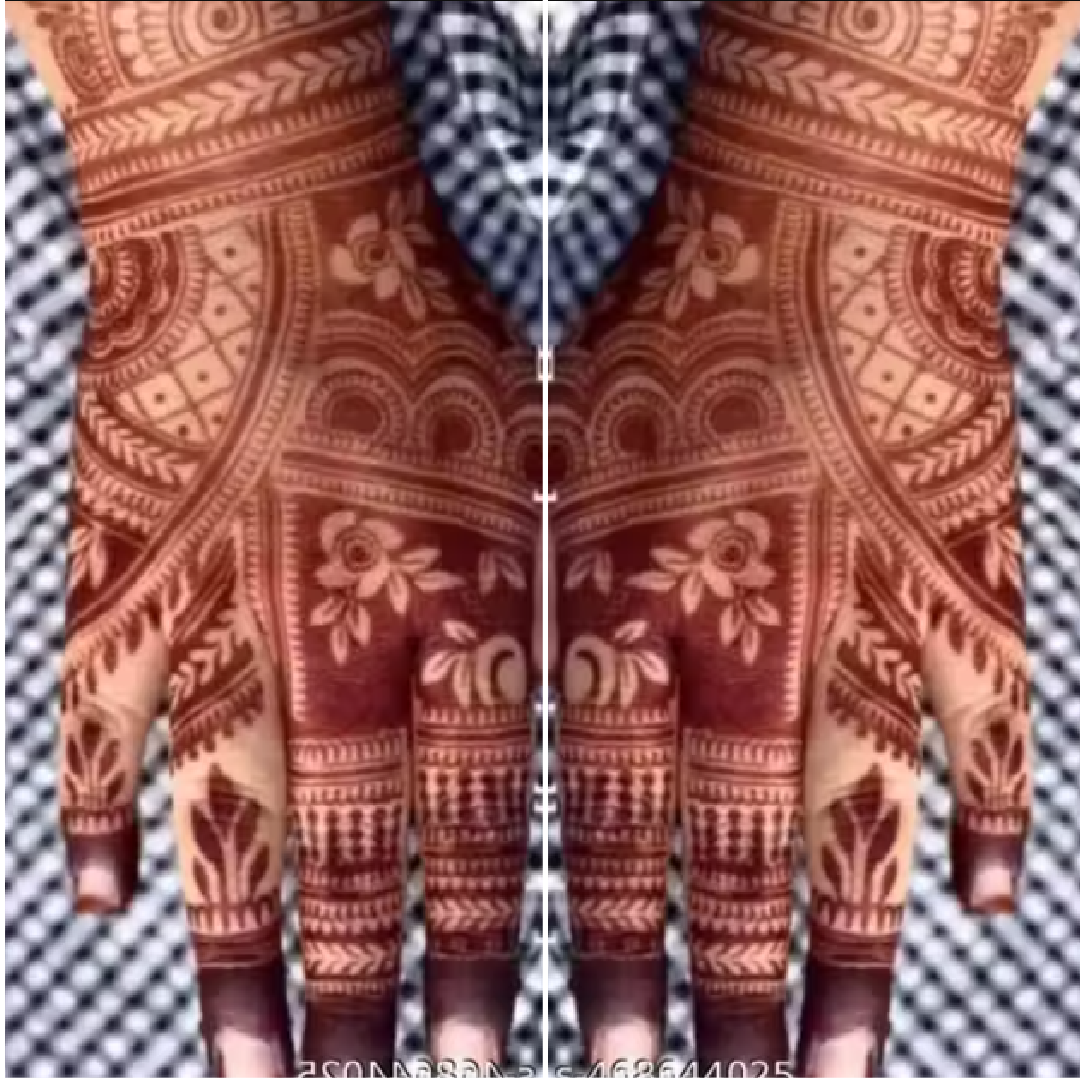 Grand Bridal Mehndi Design Stencil