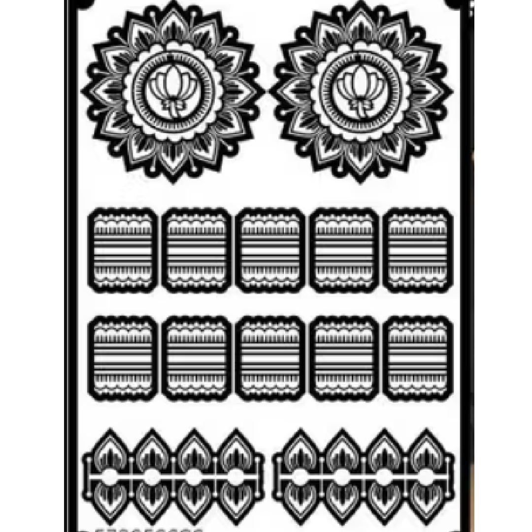 Bold Floral Mandala Mehndi Design Stencil
