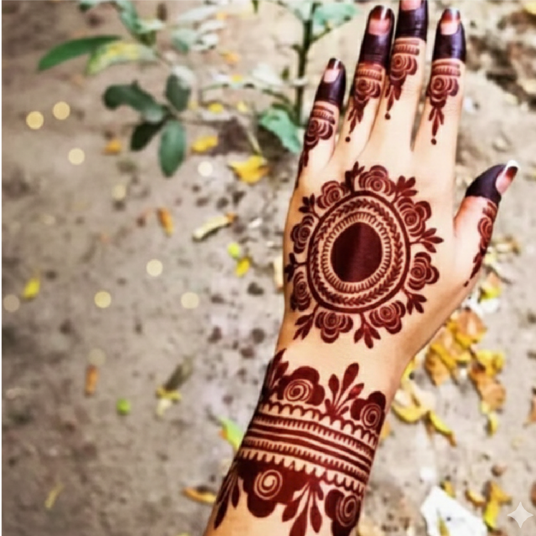Traditional Bridal Mandala with Artistic Borders Stencil