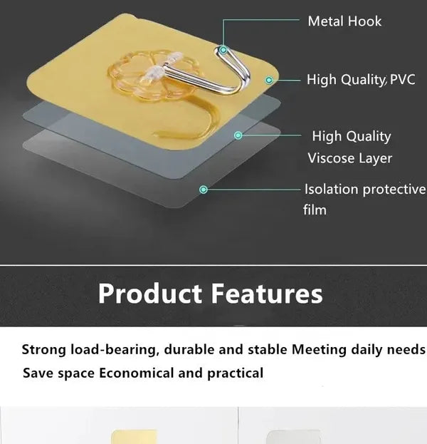 Self Adhesive Heavy Duty Wall Hooks
