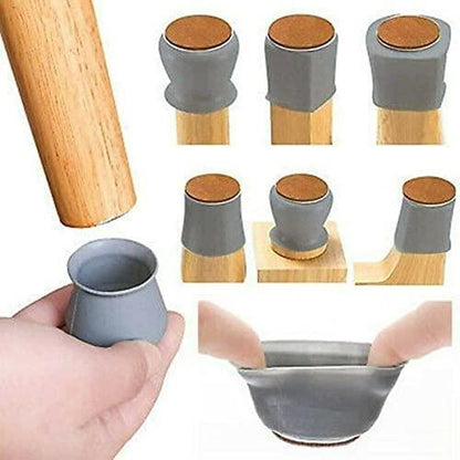 NOBILEA Silicone Chair Leg Protectors with Felt for Hardwood Floors (6PCS), Silicone Furniture Leg Cover Pad for Protecting Floors from Scratches and Noise, Smooth Moving for Chair Feet.