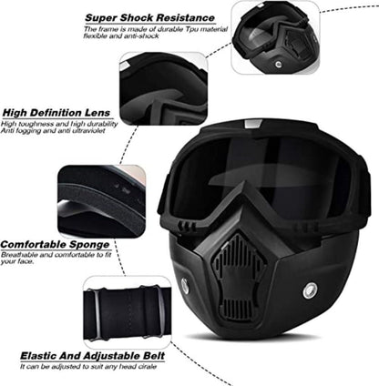 Premium Goggle Mask Anti Scratch UV Protective (Helmet not Included)