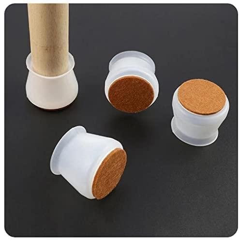 NOBILEA Silicone Chair Leg Protectors with Felt for Hardwood Floors, Silicone Furniture Leg Cover Pad for Protecting Floors from Scratches and Noise, Smooth Moving for Chair Feet.