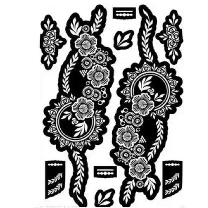 Delicate Floral Chain Mehndi Design Stencil