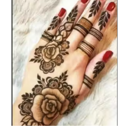 Elegant Rose Mehndi Design Stencil