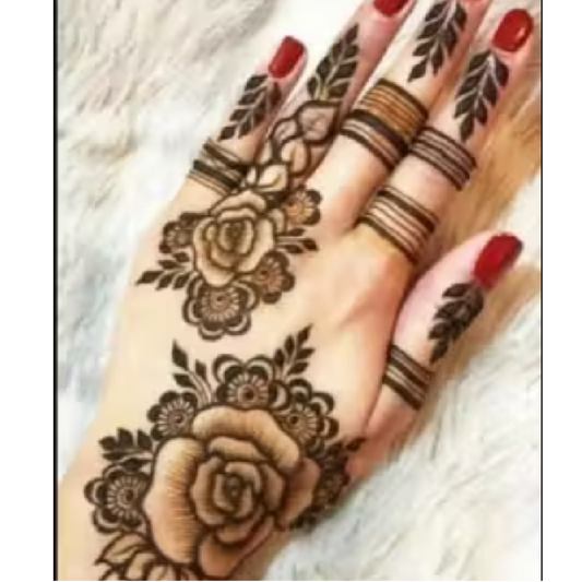 Elegant Rose Mehndi Design Stencil