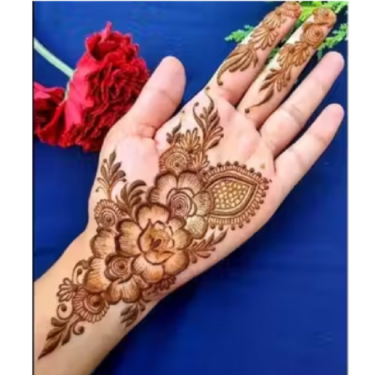 Flowing Floral Vine Mehndi Design Stencil