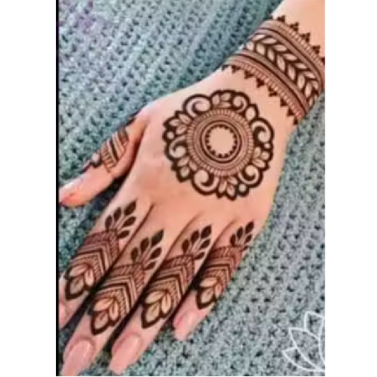 Simple Mandala with Leaf Finger Patterns Stencil