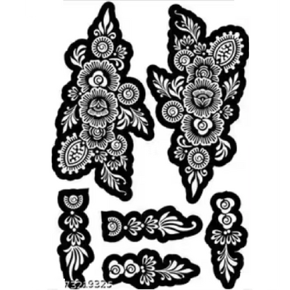Flowing Floral Vine Mehndi Design Stencil