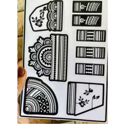 Grand Bridal Mehndi Design Stencil