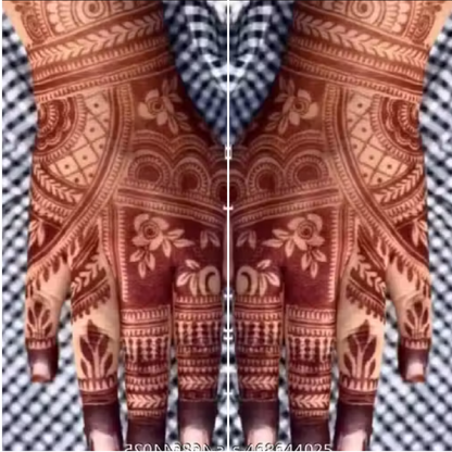 Grand Bridal Mehndi Design Stencil