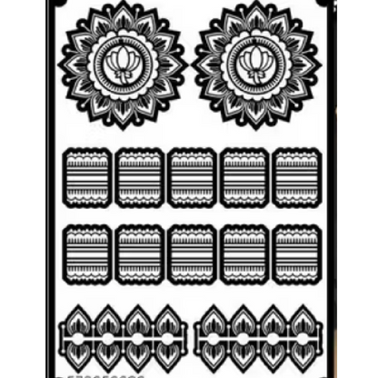 Bold Floral Mandala Mehndi Design Stencil