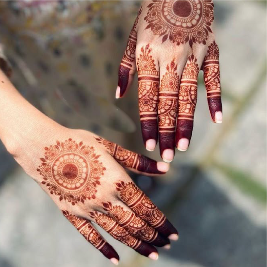 Dual Mandala Minimalist Mehndi Design Stencil