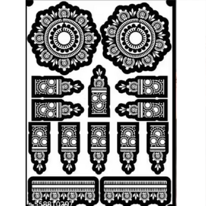 Dual Mandala Minimalist Mehndi Design Stencil