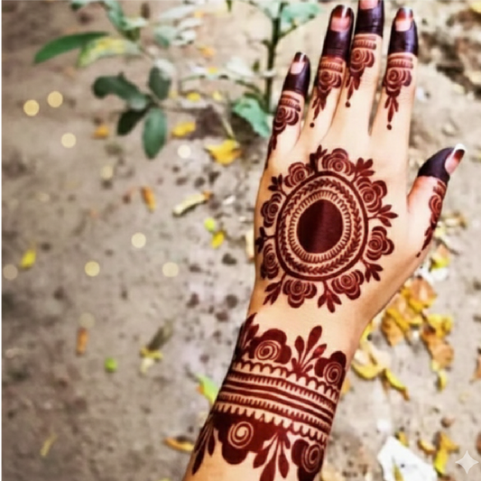 Traditional Bridal Mandala with Artistic Borders Stencil